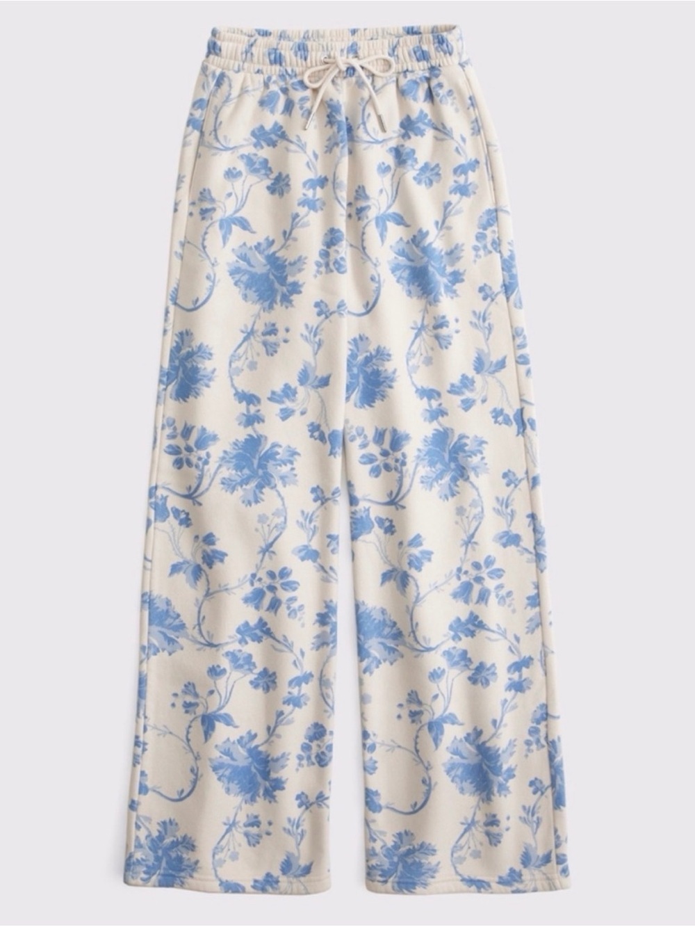 Abercrombie & Fitch White Hoodie with Light Blue Floral Print - Picture 3 of 9